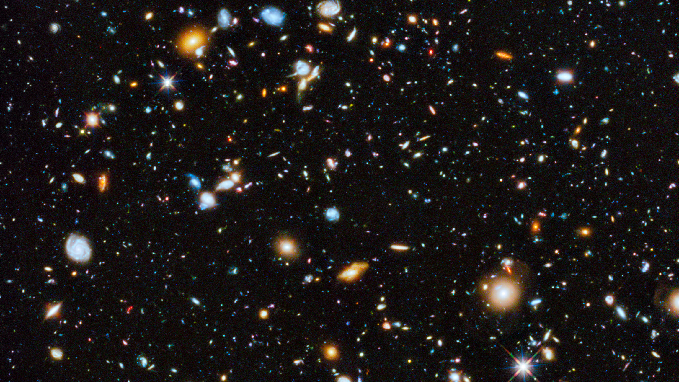 16x9 crop of Hubble Ultra Deep Field image
